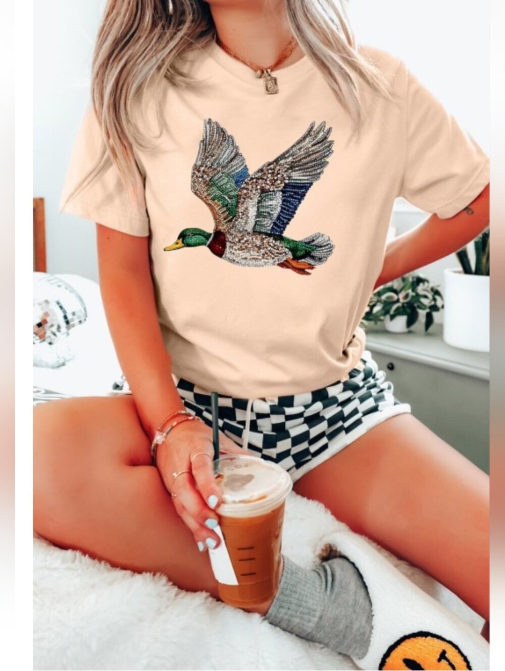 NEW Flying Duck Graphic Tee Khaki